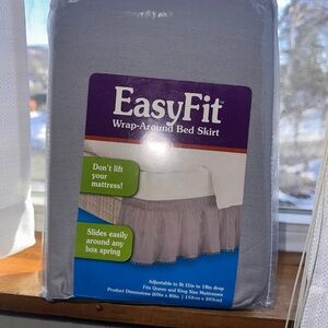 NWT -Gray Wrap-Around Bed Skirt-fits Queen /King mattress